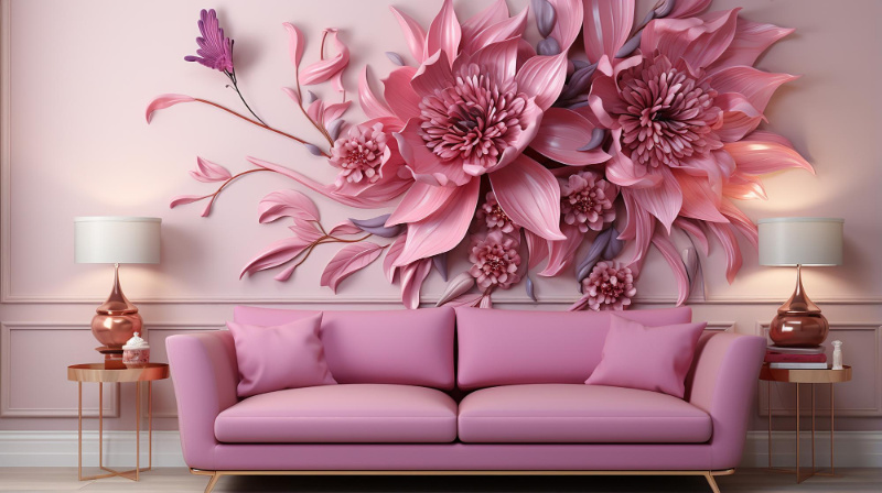 tapeta z motywem kwiatowym różowym